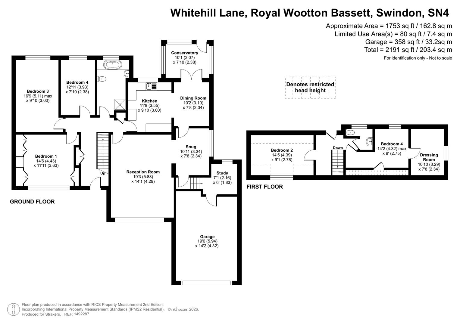 1, Whitehill Lane, Swindon floorplan