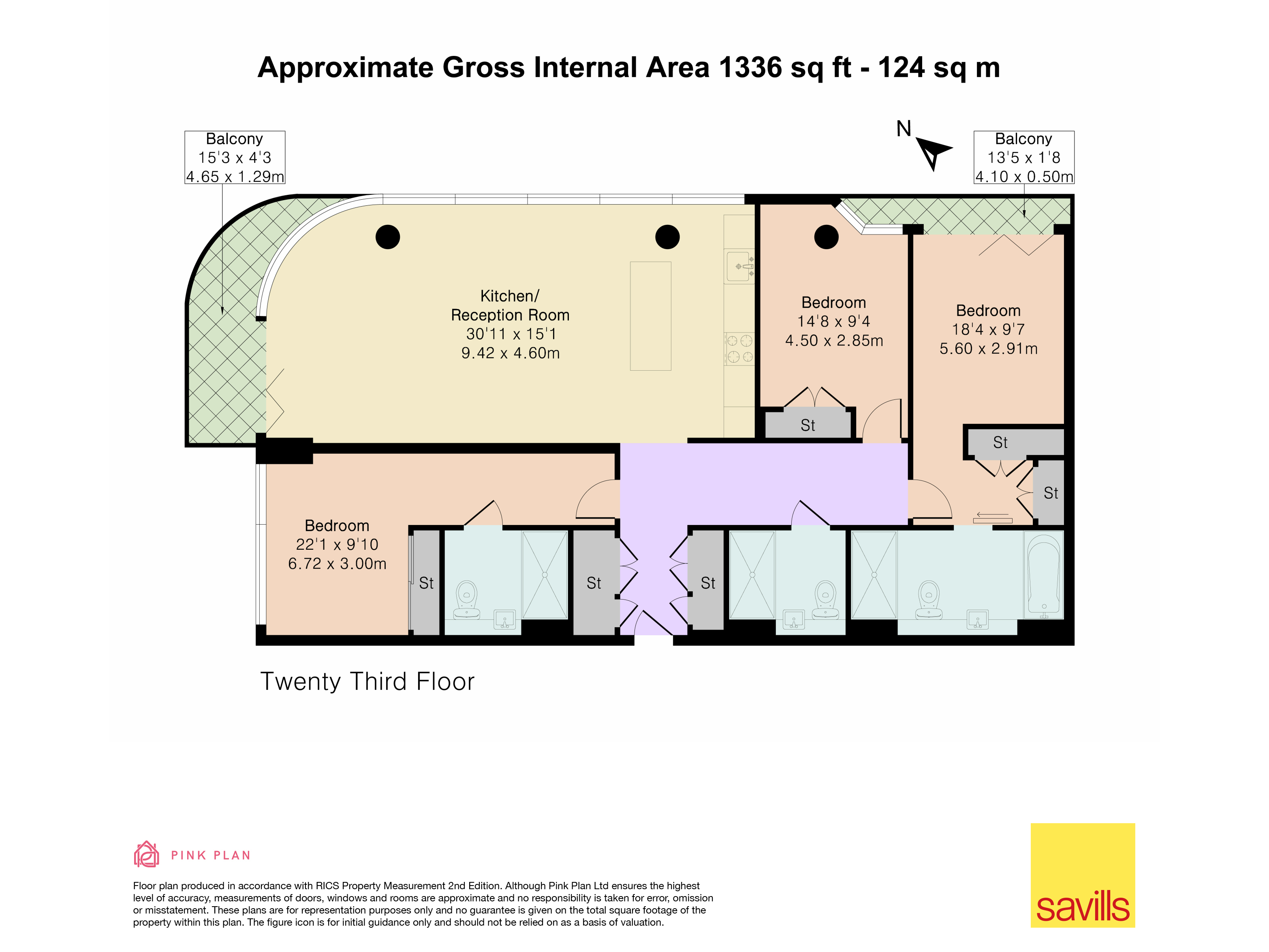 Flat 2304, Canaletto Tower, 257, City Road, London floorplan