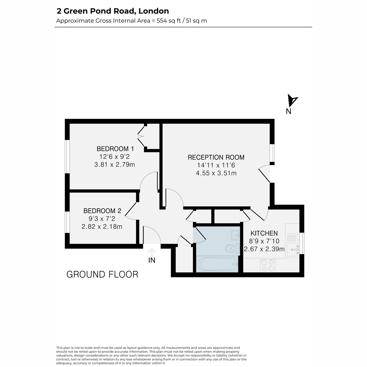 Flat Flat 25, 2, Green Pond Road, London floorplan