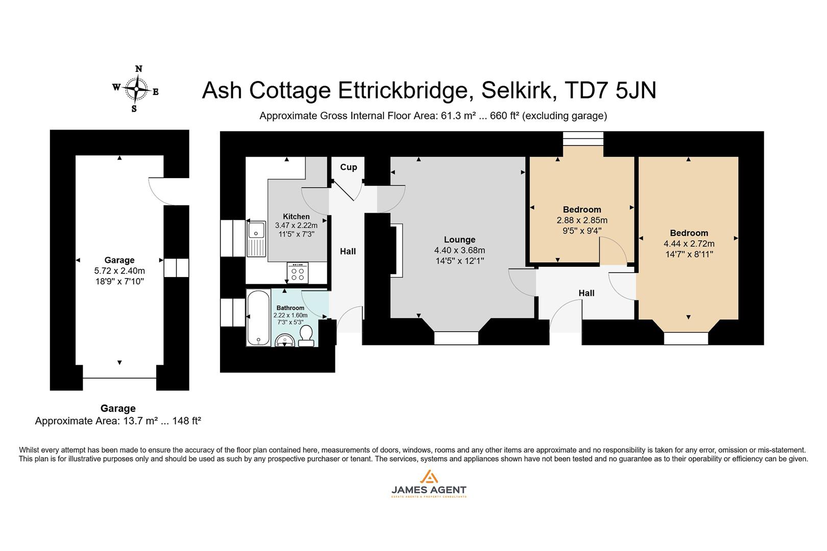 Ash Cottage, Selkirk floorplan