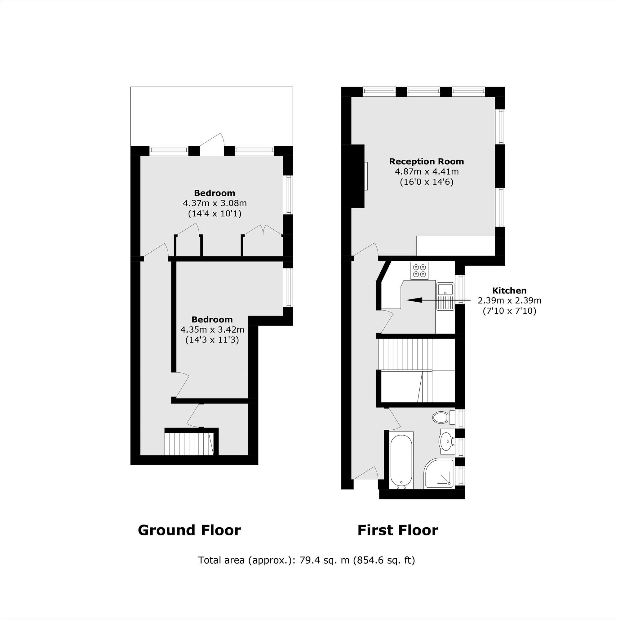 Flat 1, 6, Station Parade, London floorplan