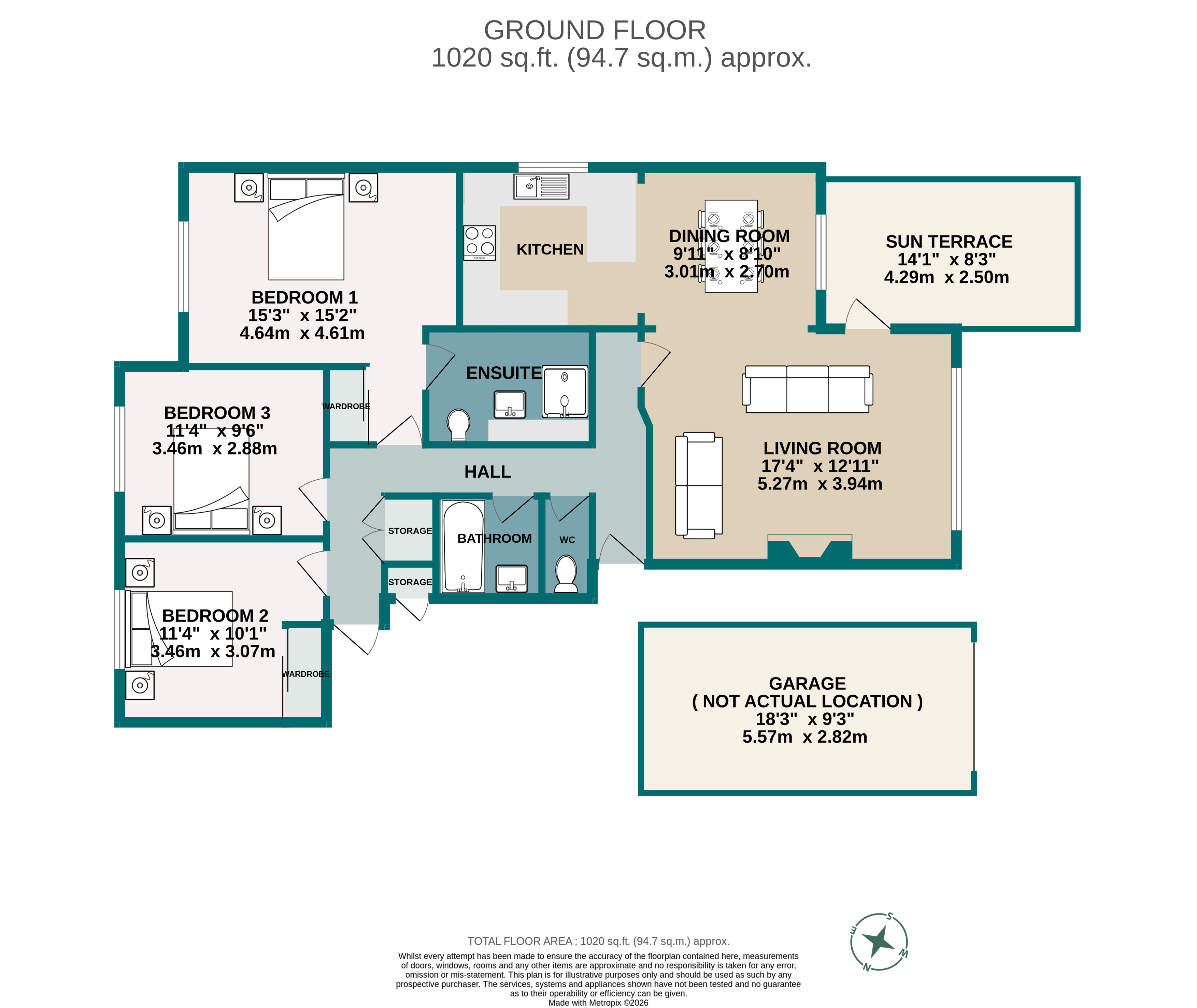 Flat 8, Woodrising, 2, Brownsea Road, Dorset floorplan