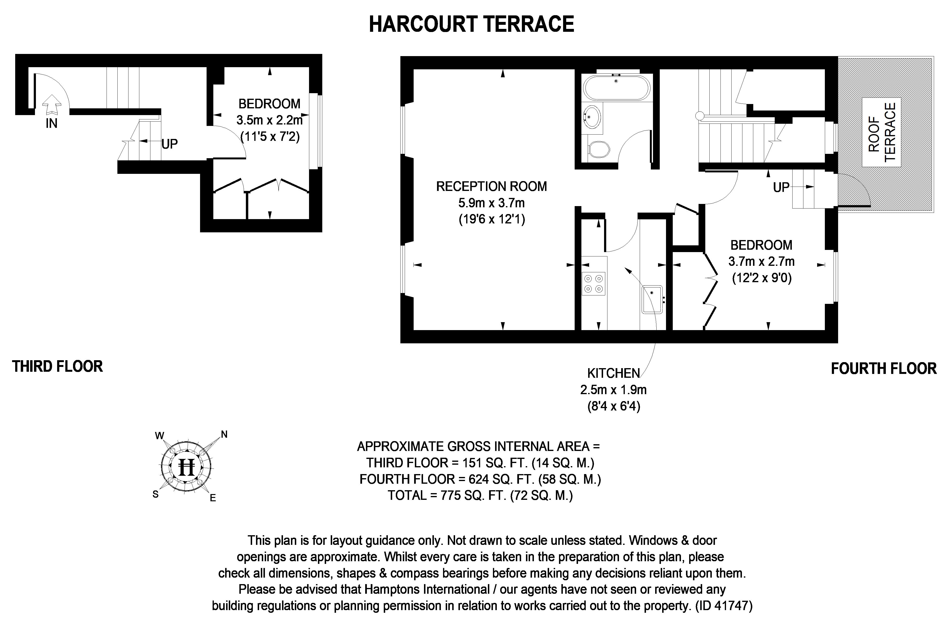 Flat 1, 67, Harcourt Terrace, London floorplan