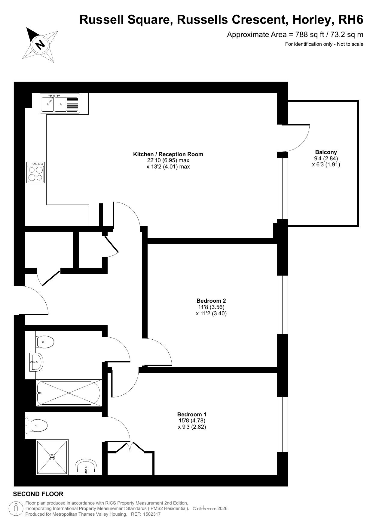 Russell Square Russells Crescent, Horley floorplan