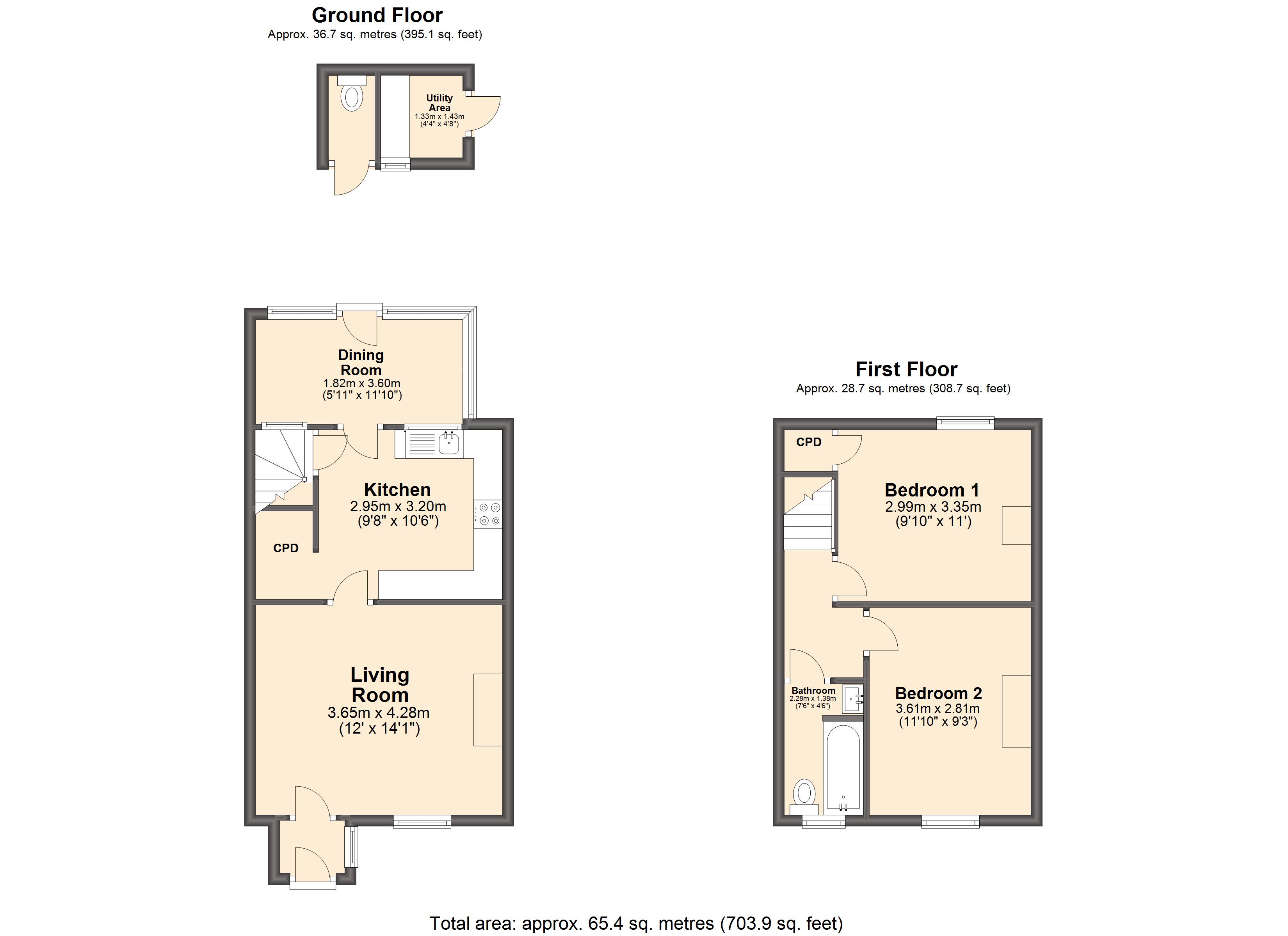 2 bed terraced house for sale in Rupert Street, Lower Pilsley