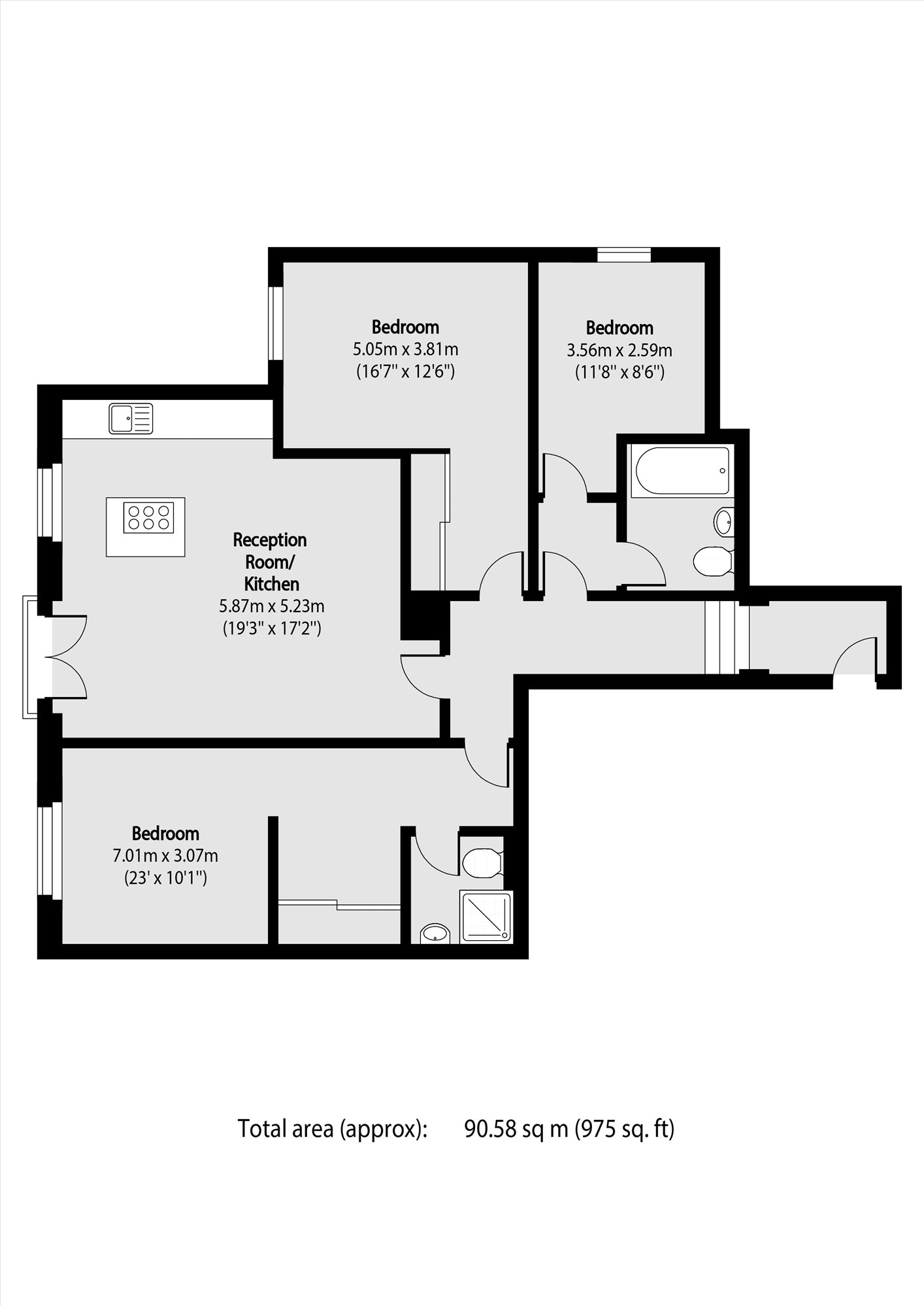 Flat 2, 60, Eaton Rise, London floorplan