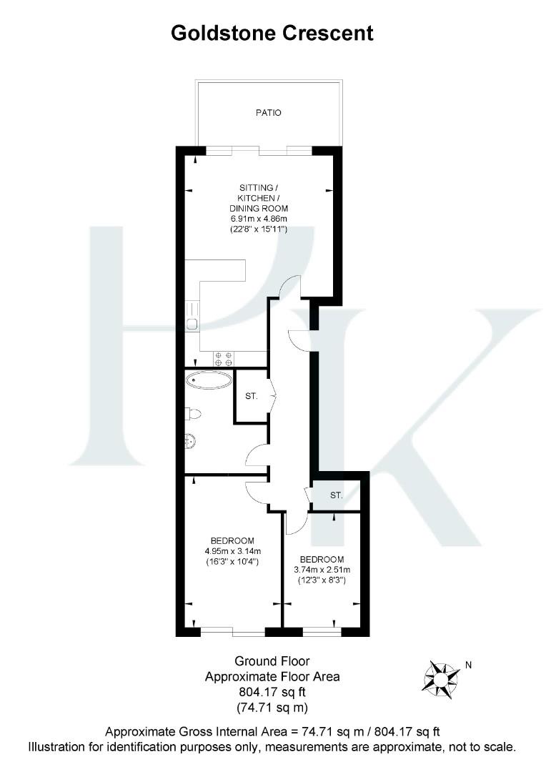 102, 55, Goldstone Crescent, Hove floorplan