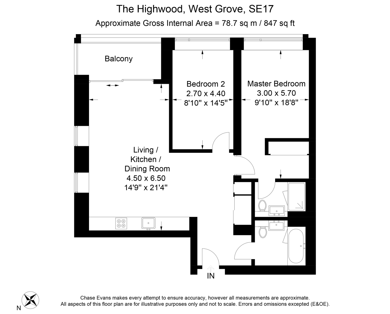 Flat 1108 Hurlock Heights,, 4, Elephant Park, Elephant and Castle floorplan
