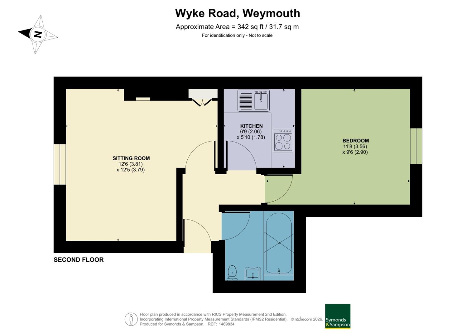 Flat 8 Belfield House, 14 Wyke Road, Weymouth floorplan