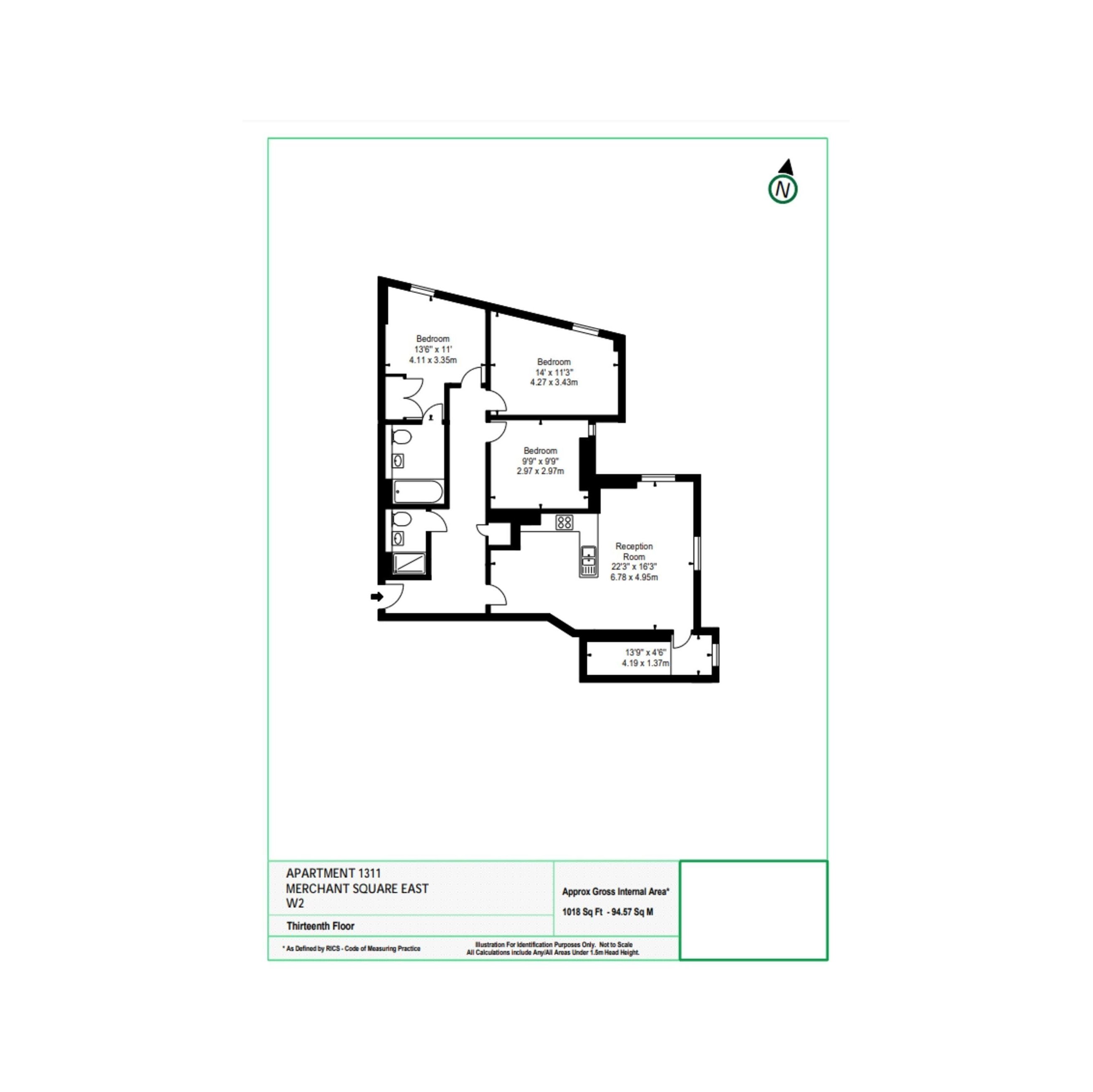 London, W2 floorplan