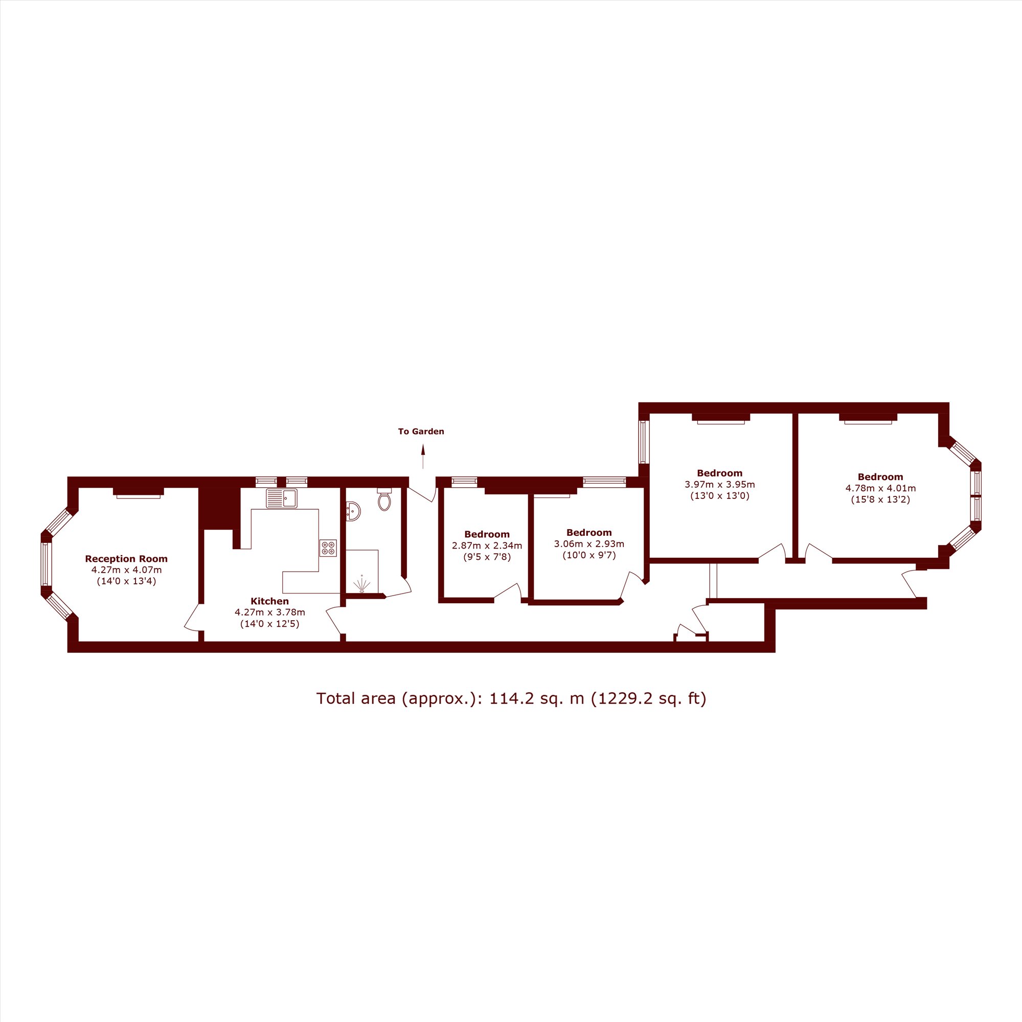 Flat 1, 24, Mount Nod Road, London floorplan