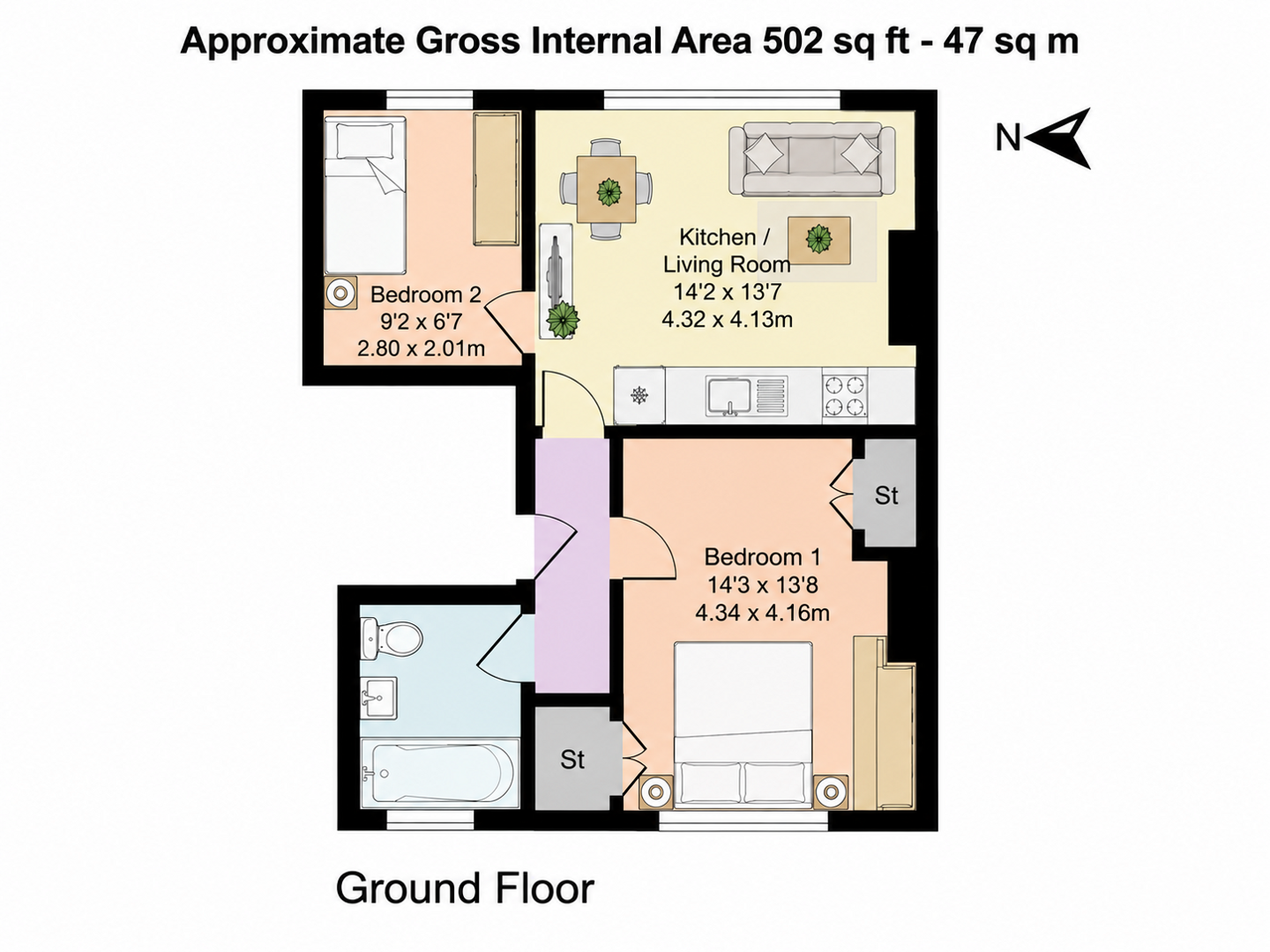 Flat 3, 53, Selhurst Road, London floorplan