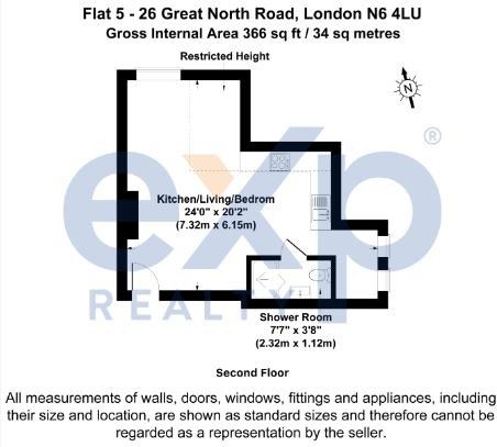 Flat 5 TOP 24, Great North Road, London floorplan