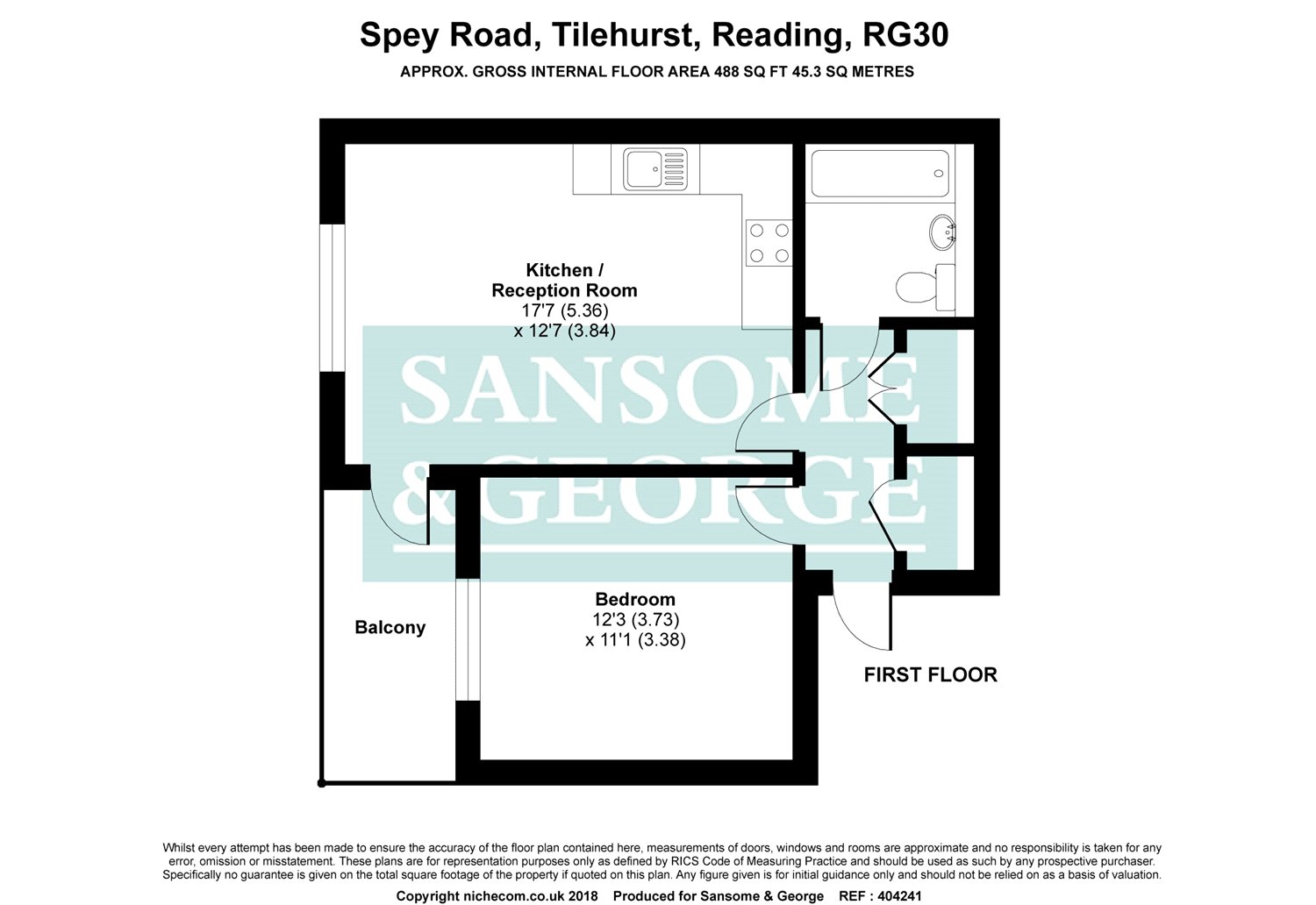 1 Bedrooms Flat for sale in Spey Road, Tilehurst, Reading, Berkshire RG30