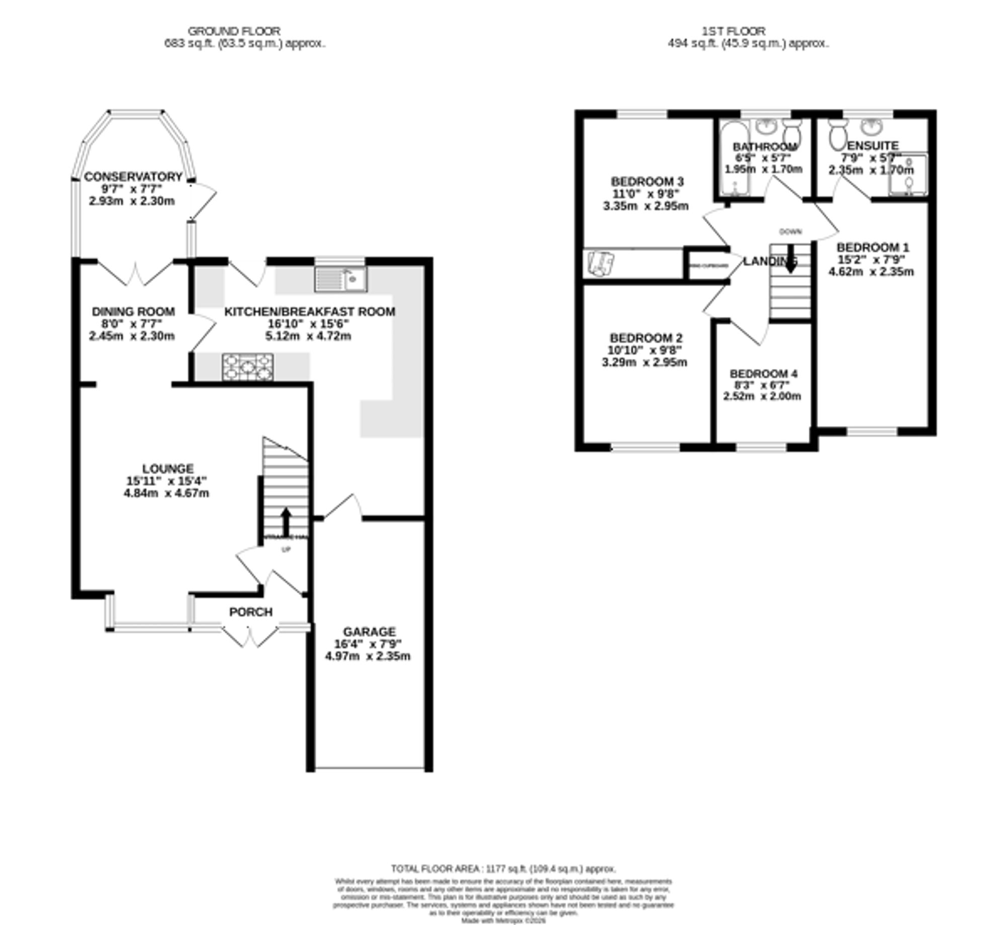 11 Herrick Way, Wigston floorplan