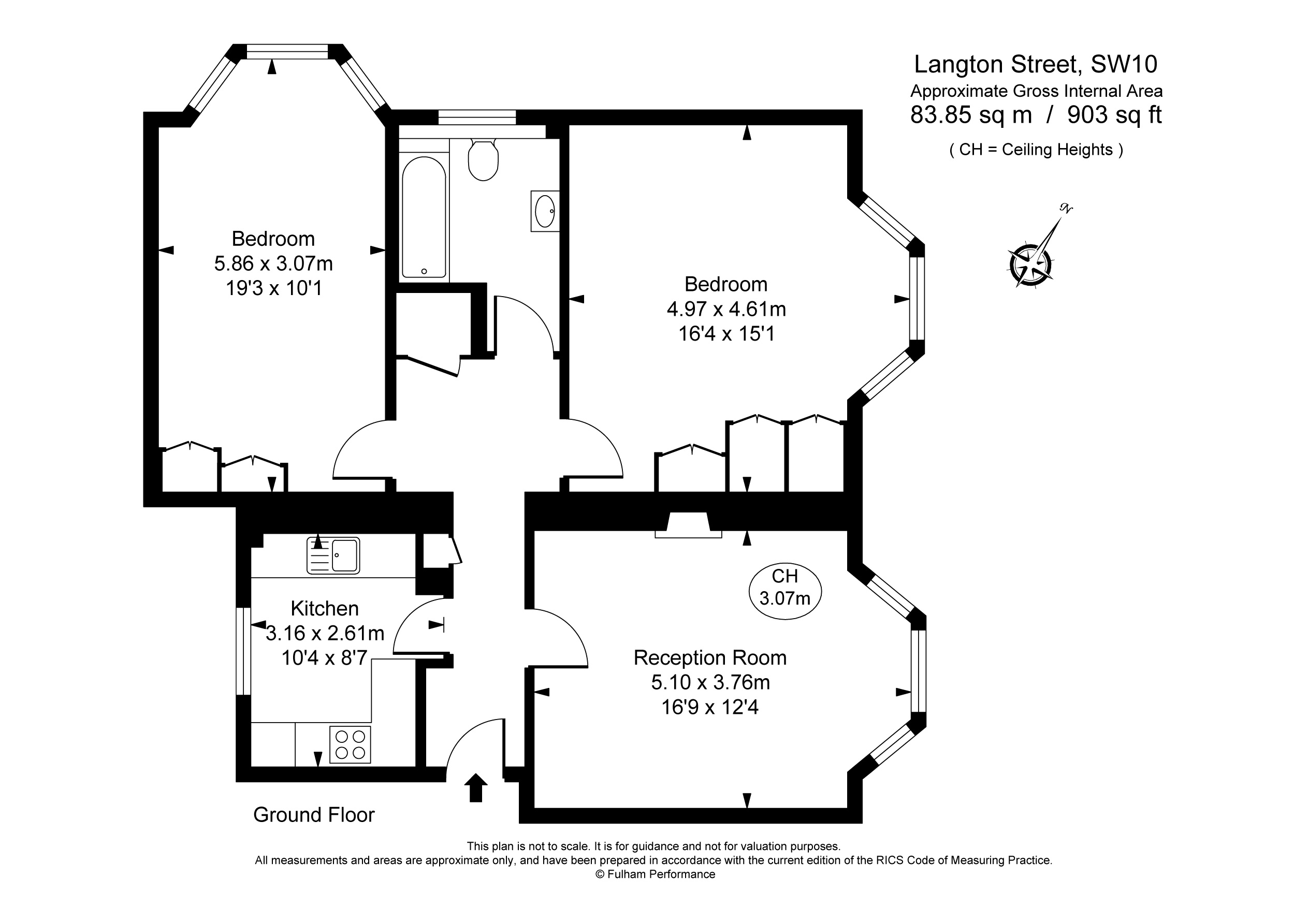 Flat E, 43-45, Langton Street, Chelsea floorplan