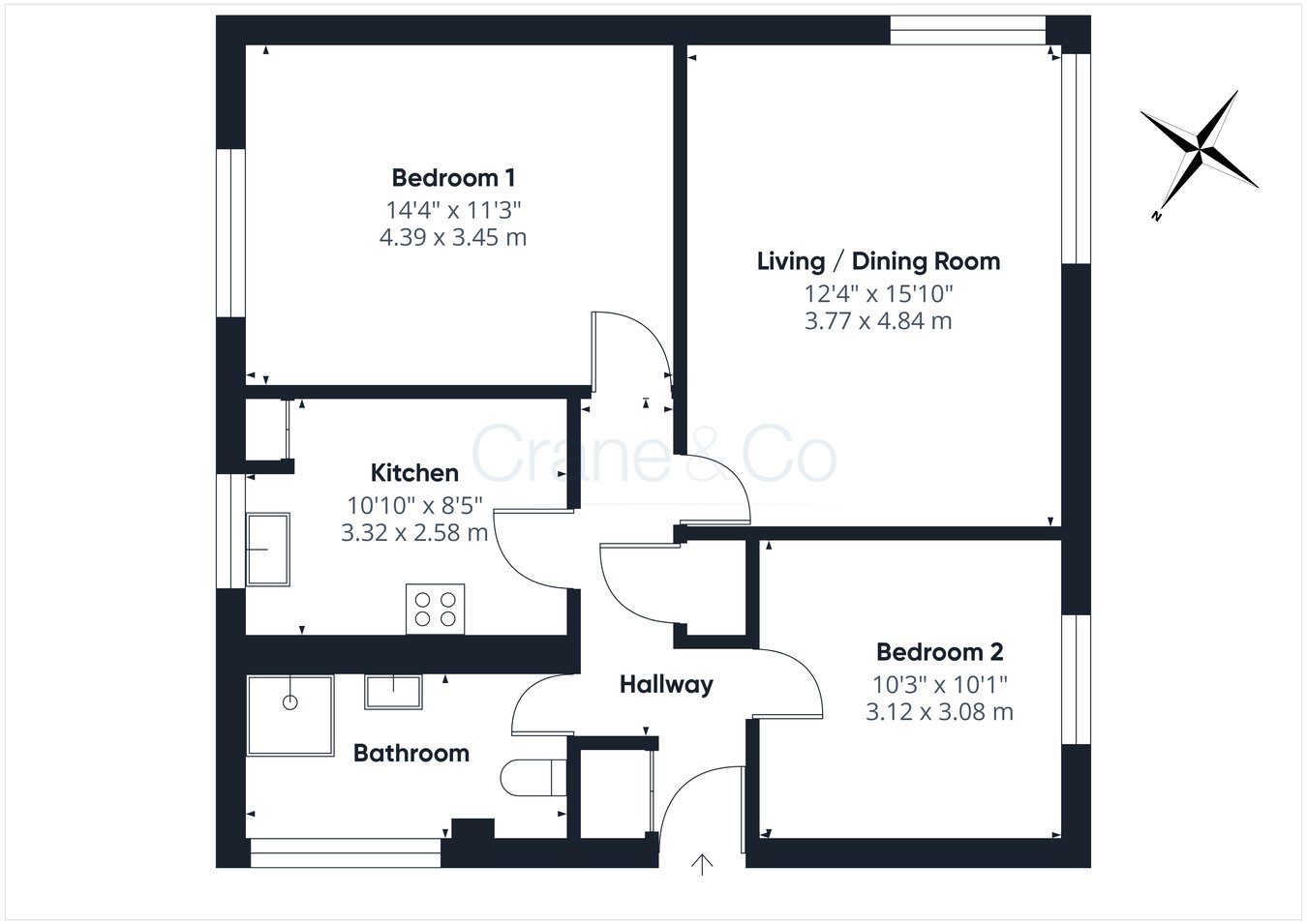 2 Martello Court, Grenville Road, Pevensey floorplan