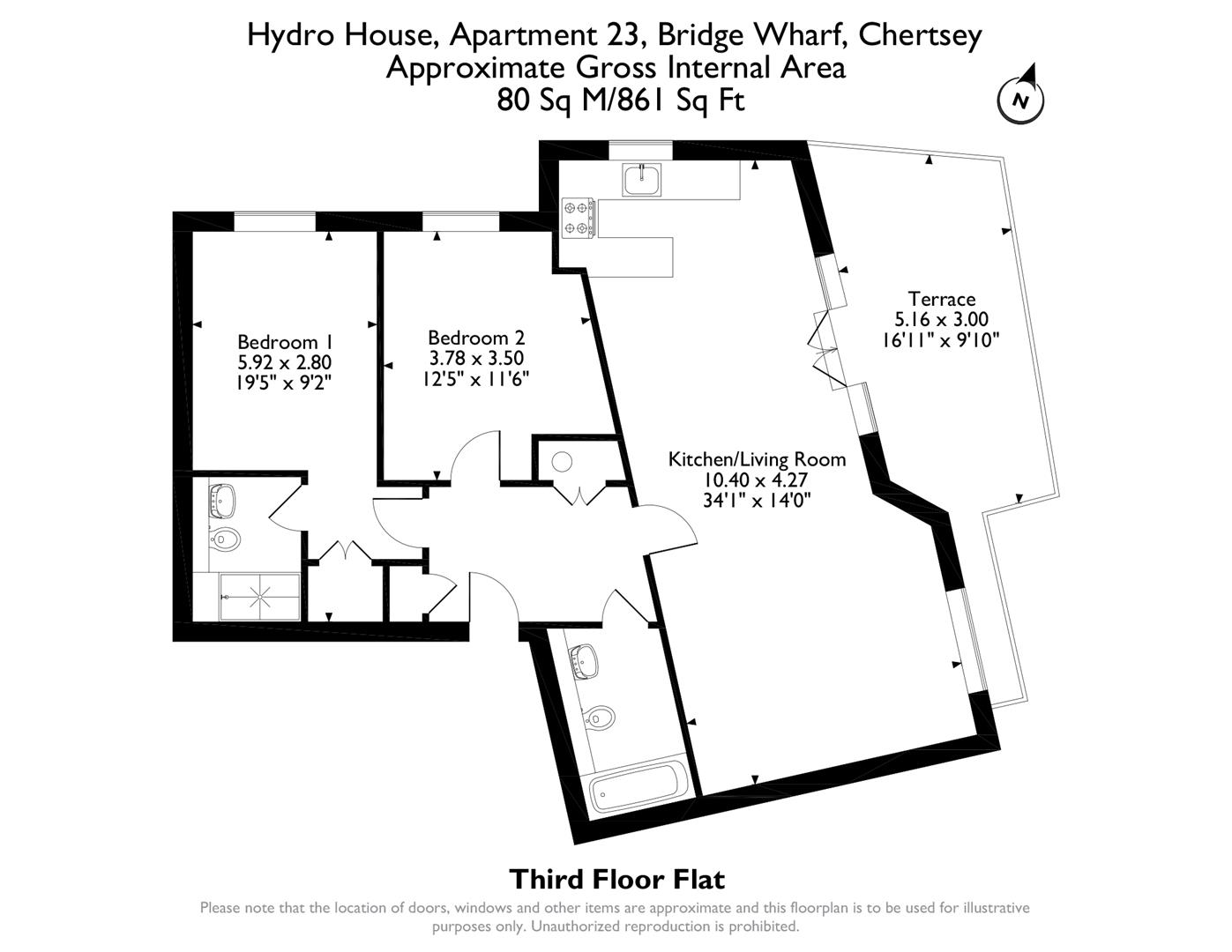 Bridge Wharf, Chertsey floorplan