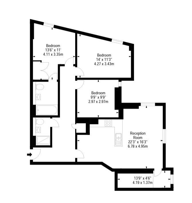 1311, 4B Merchant Square, Paddington Basin floorplan