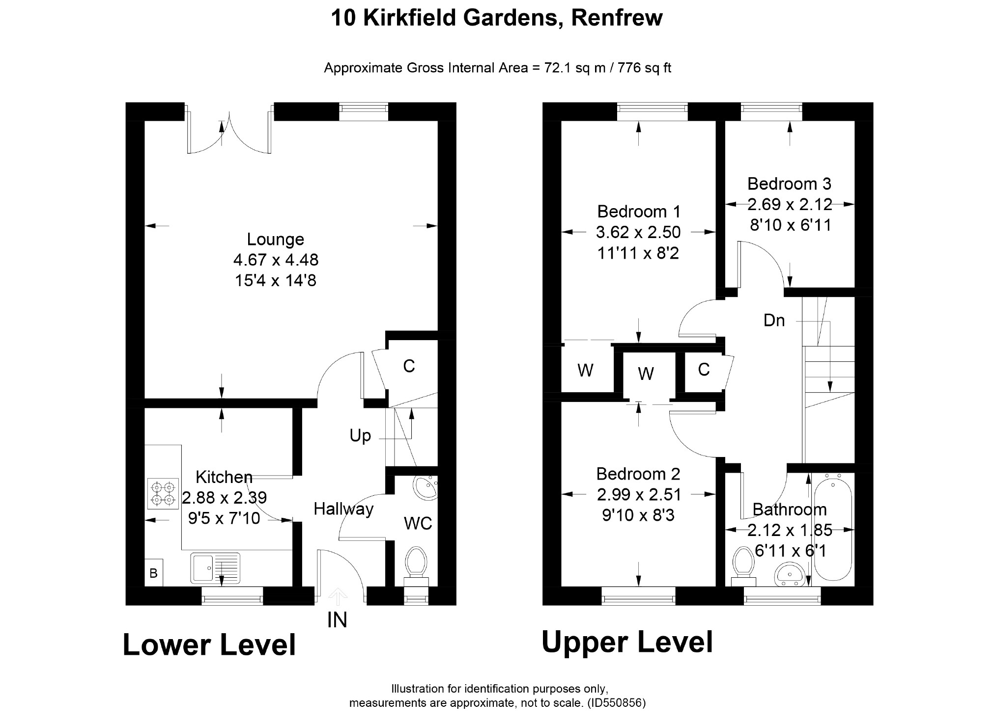 3 Bedrooms Terraced house for sale in Kirkfield Gardens, Renfrew PA4
