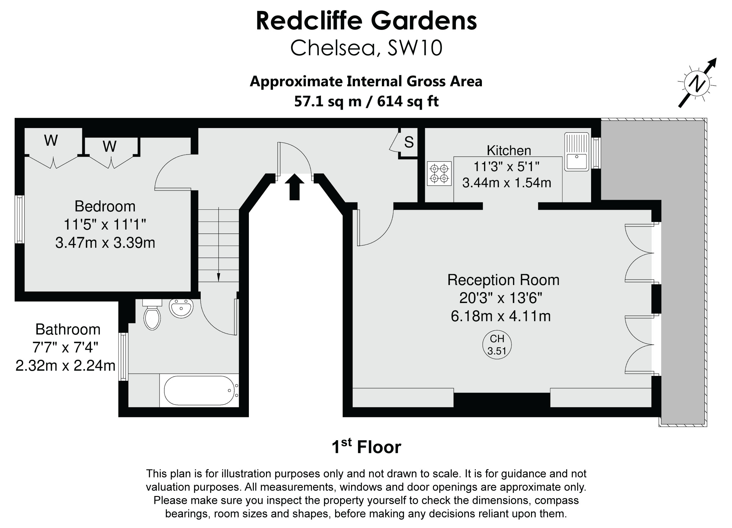 First Floor Flat, 22, Redcliffe Gardens, Chelsea floorplan