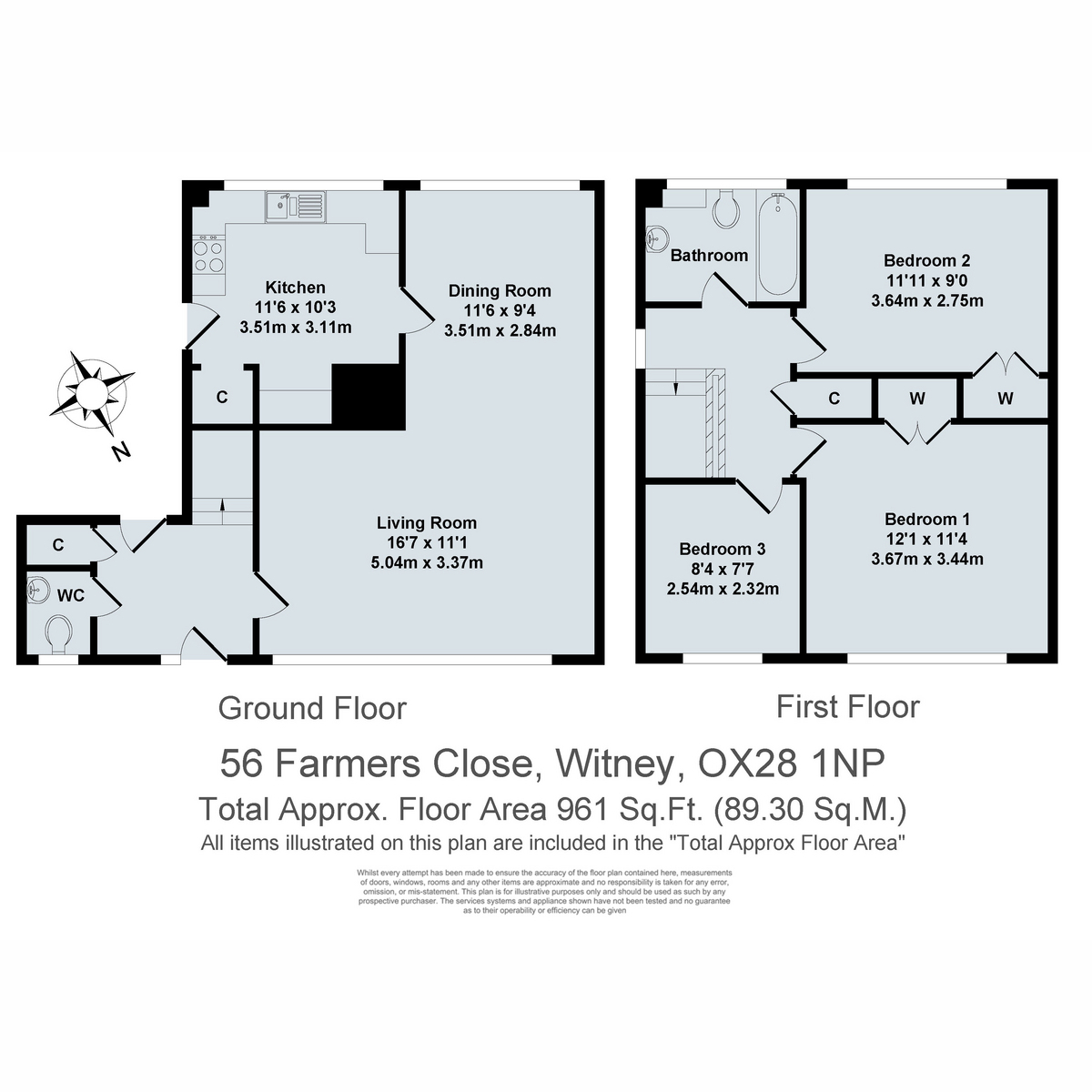 56, Farmers Close, Witney floorplan