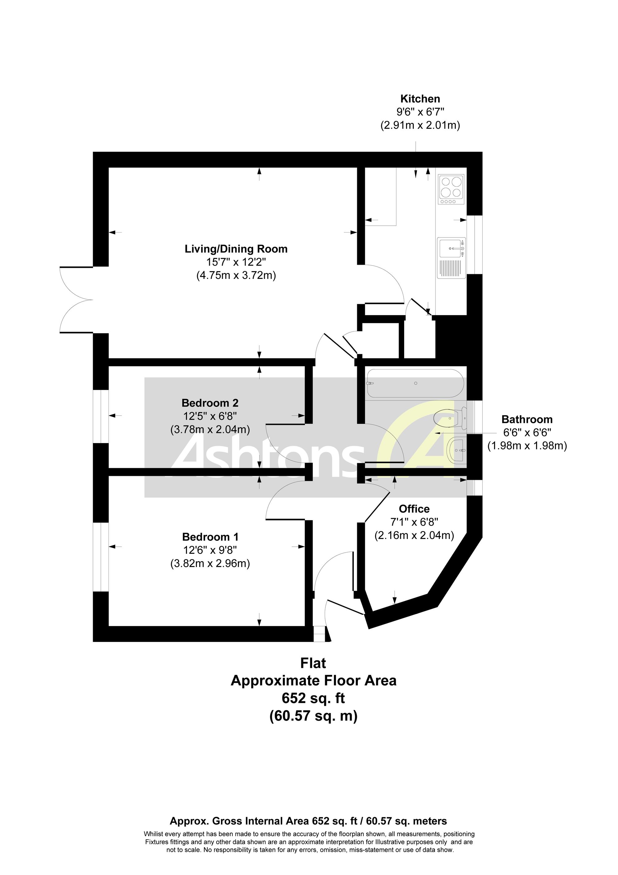 Flat 1, Block H Norton Hill, Runcorn floorplan