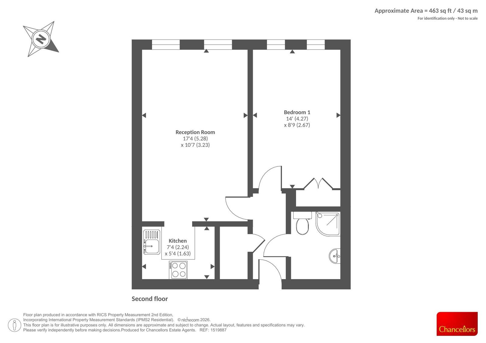 Flat 45, Diamond Court, 153, Banbury Road, Oxfordshire floorplan