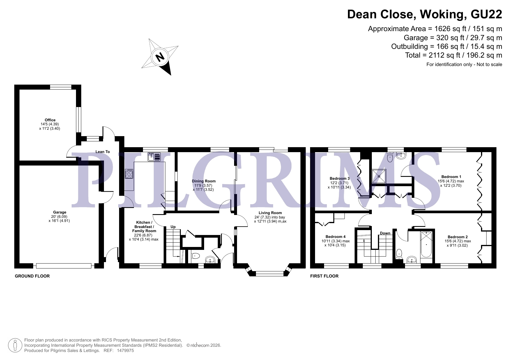 37, Dean Close, Woking floorplan