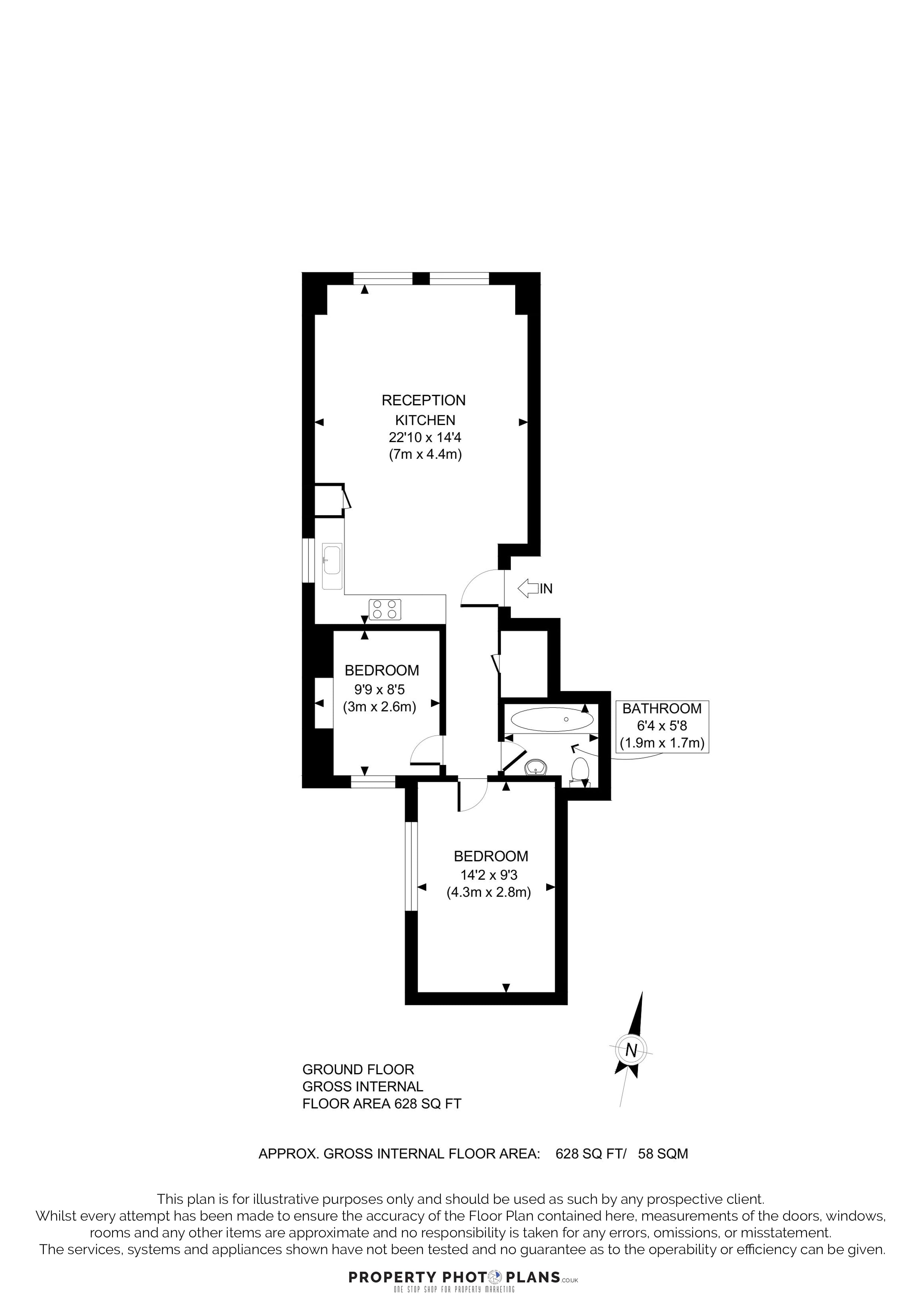 Flat B, 73 Torrington Park, North Finchley floorplan