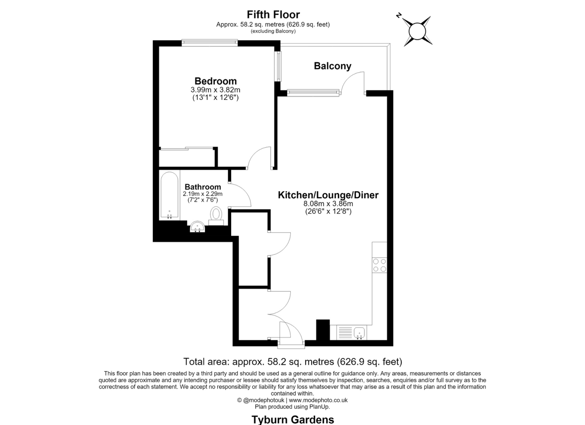 Flat 93, Tyburn Gardens, London floorplan