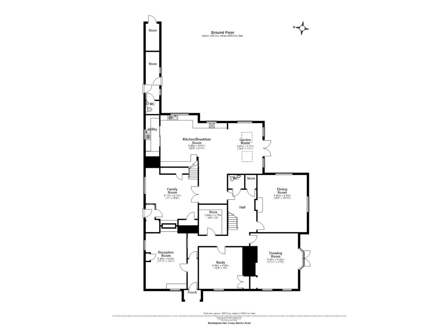 Barningham Hall, Coney Weston Road, Bury St. Edmunds floorplan