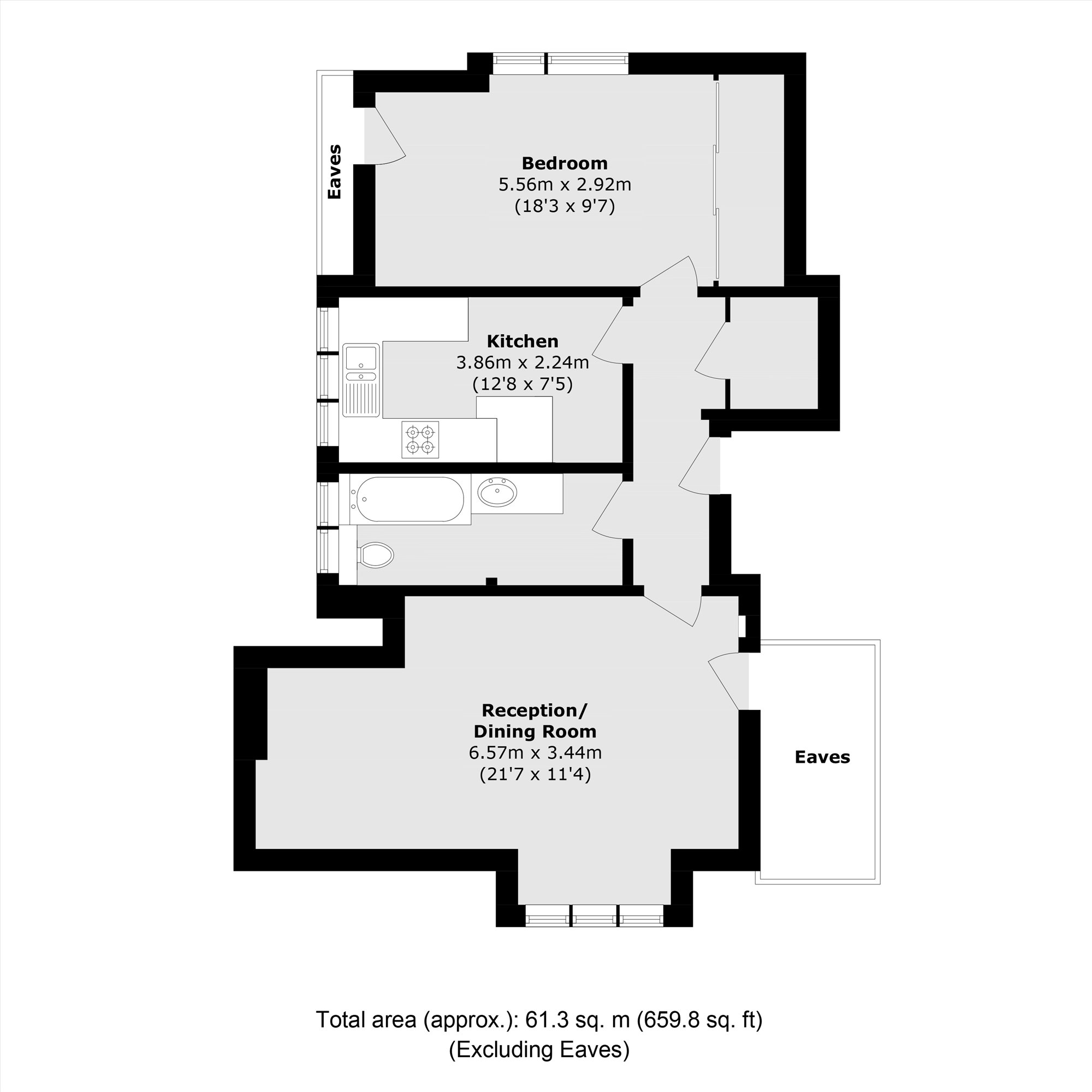 Flat E, 16, Gwendolen Avenue, London floorplan