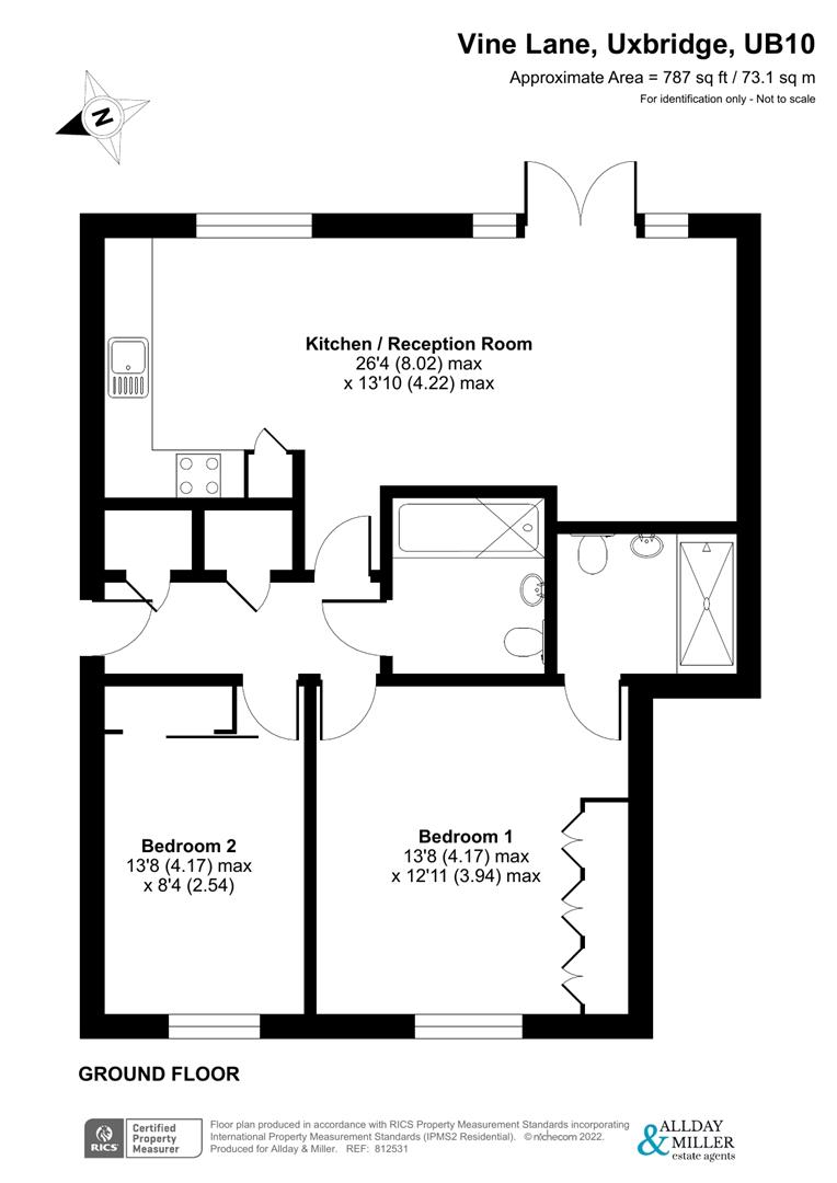 Vine Lane, Uxbridge UB10, 2 bedroom flat for sale 60764527