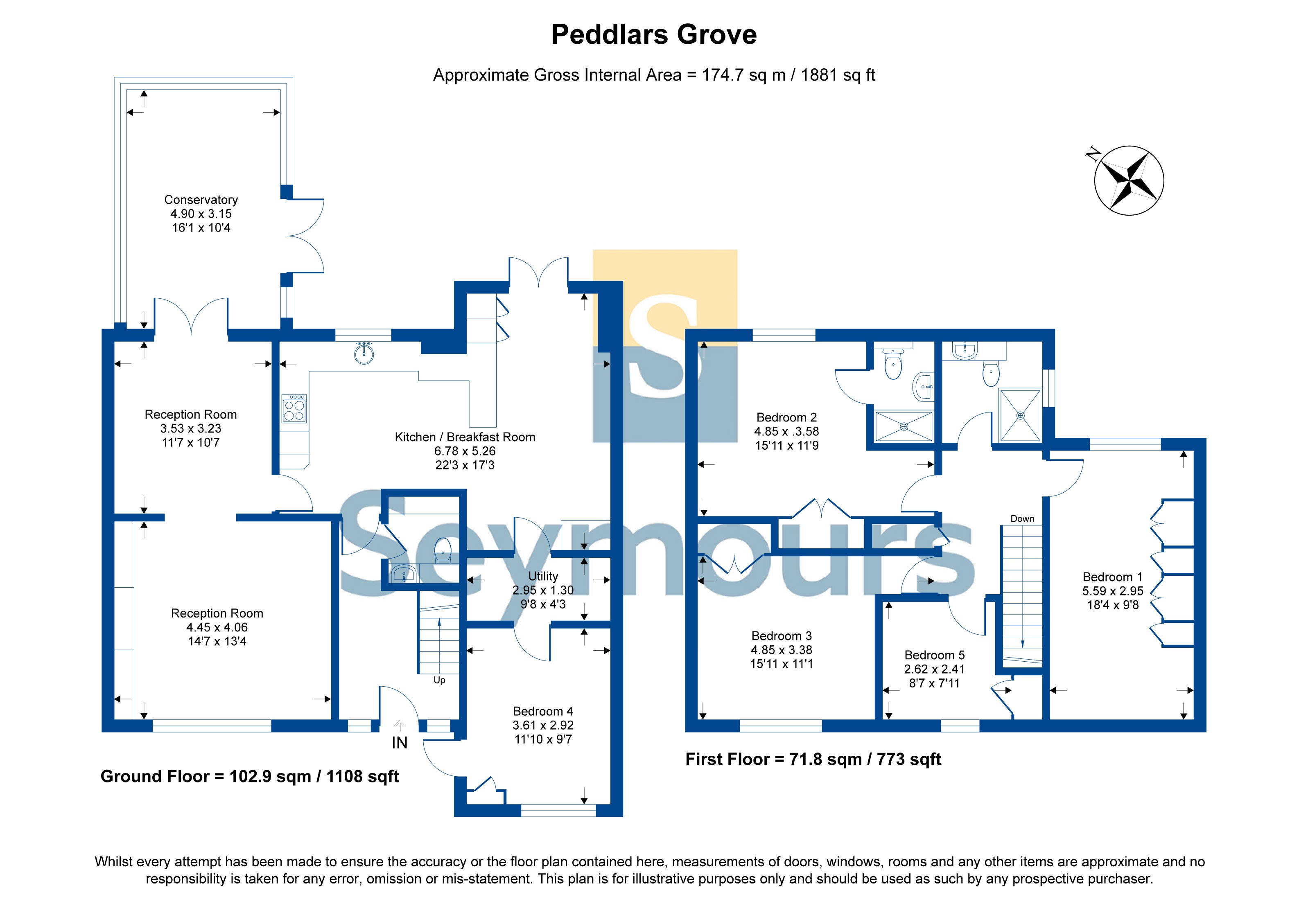3, Peddlars Grove, Yateley floorplan