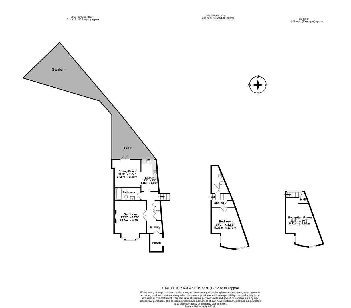 Basement Flat, 53a, Alkham Road, London floorplan