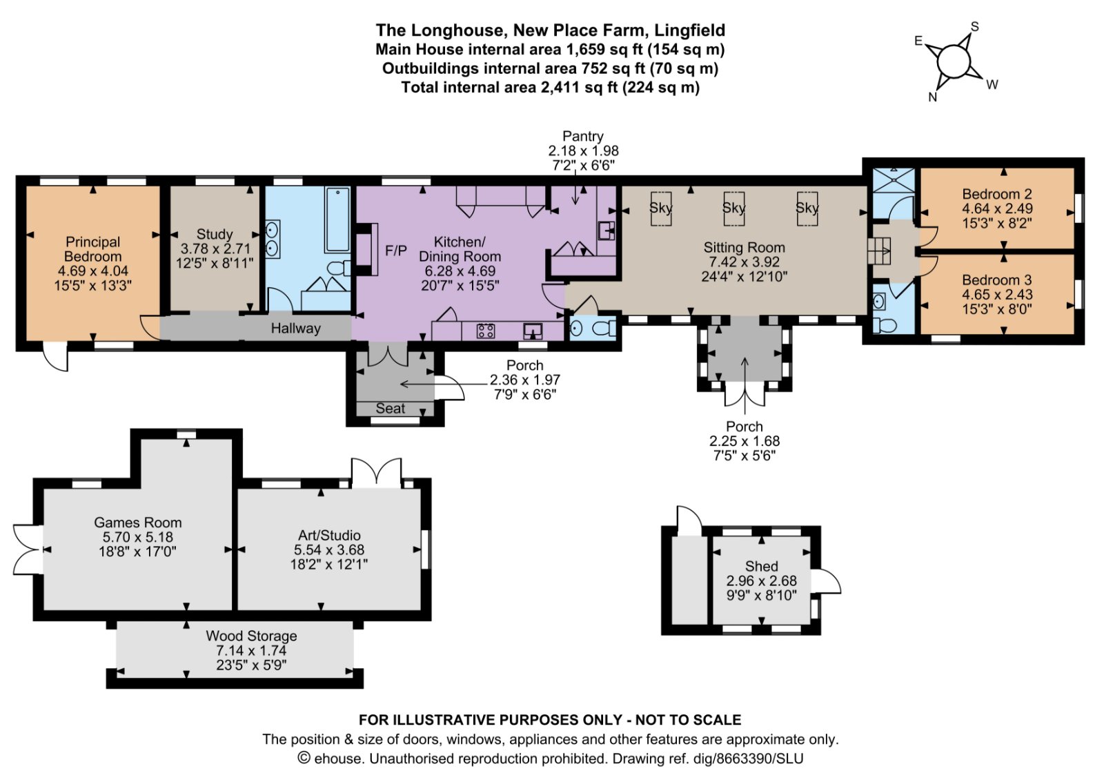 The Longhouse,, New Place Farm, Lingfield floorplan