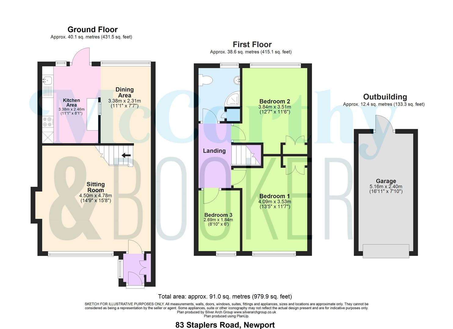83, Staplers Road, Newport floorplan