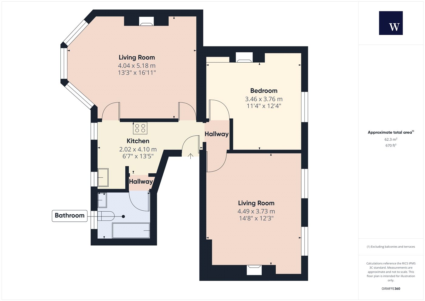 Flat B, 31, Kirkstall Road, London floorplan