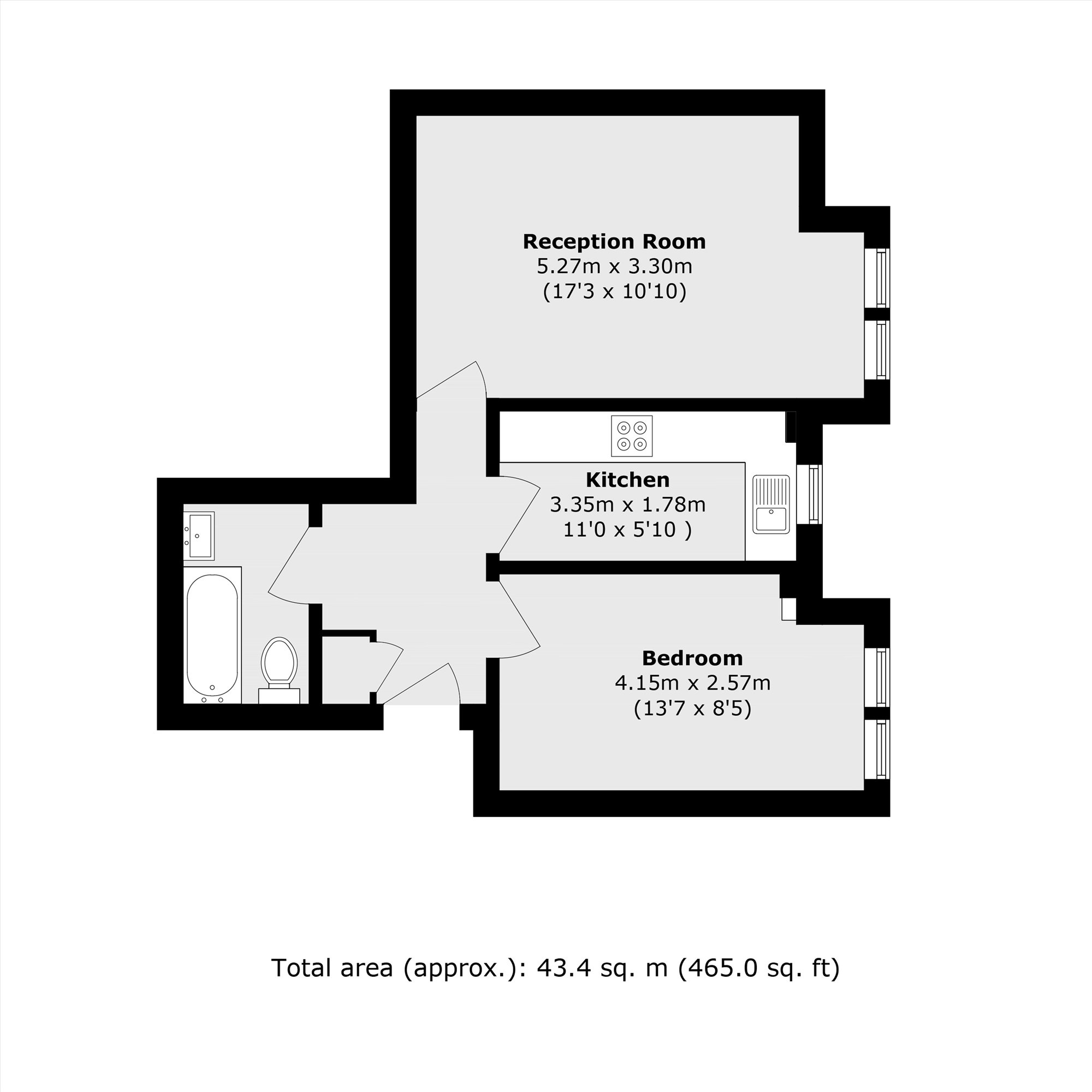 Flat A, 46, York Road, London floorplan