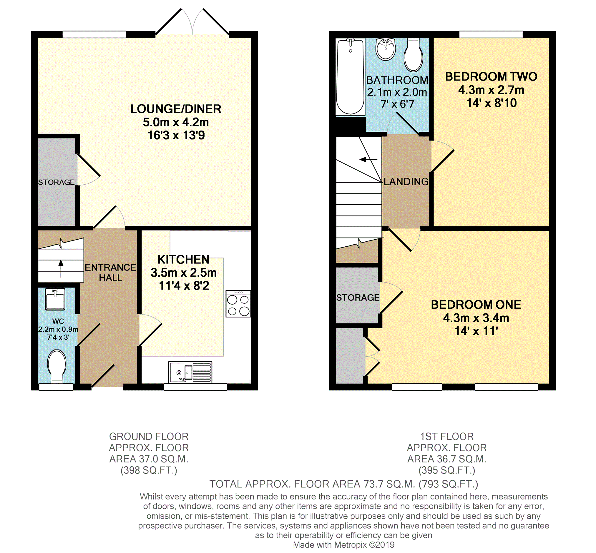 2 Bedrooms Terraced house for sale in Plough Square, Bishops Cleeve, Cheltenham GL52