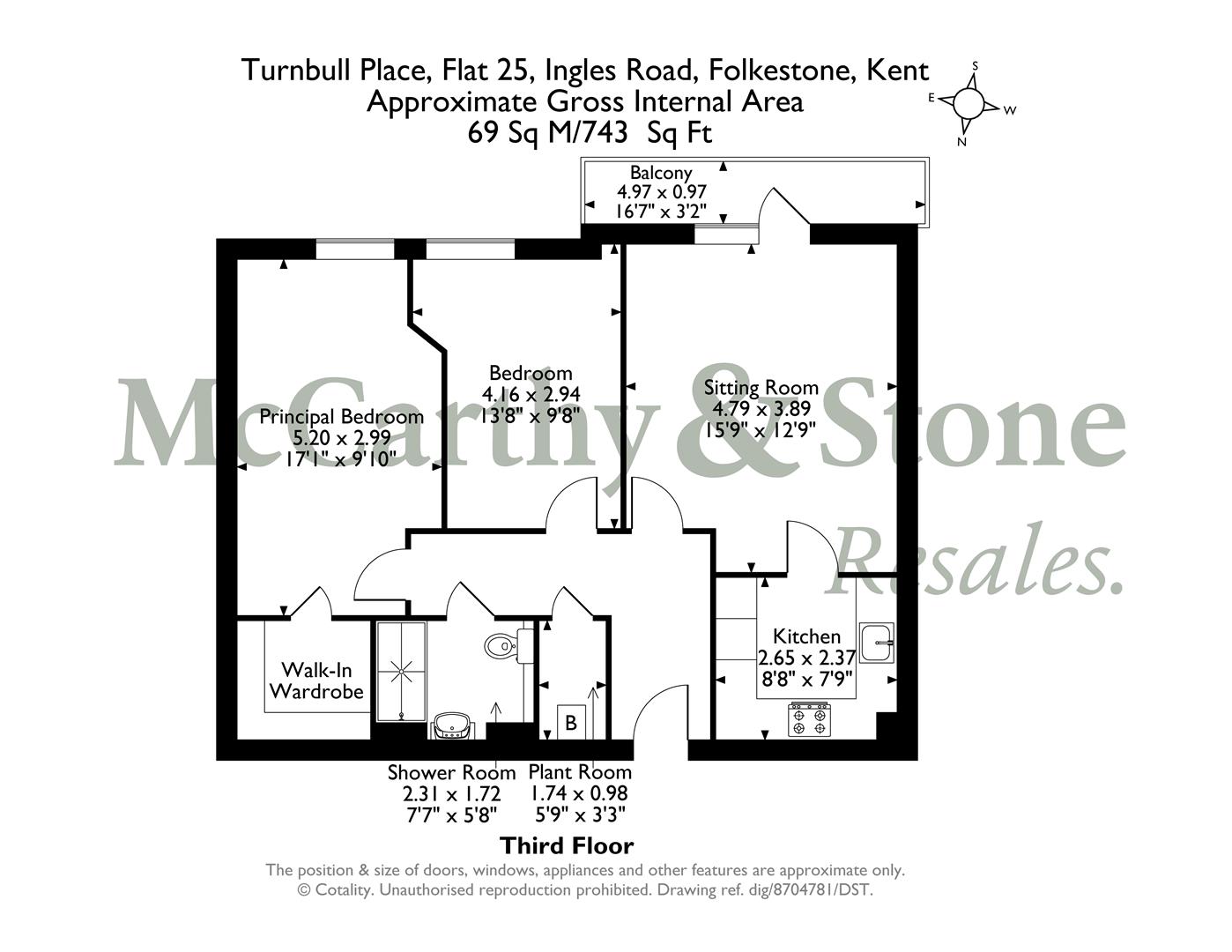 25 Turnbull Place, Ingles Road, Folkestone floorplan