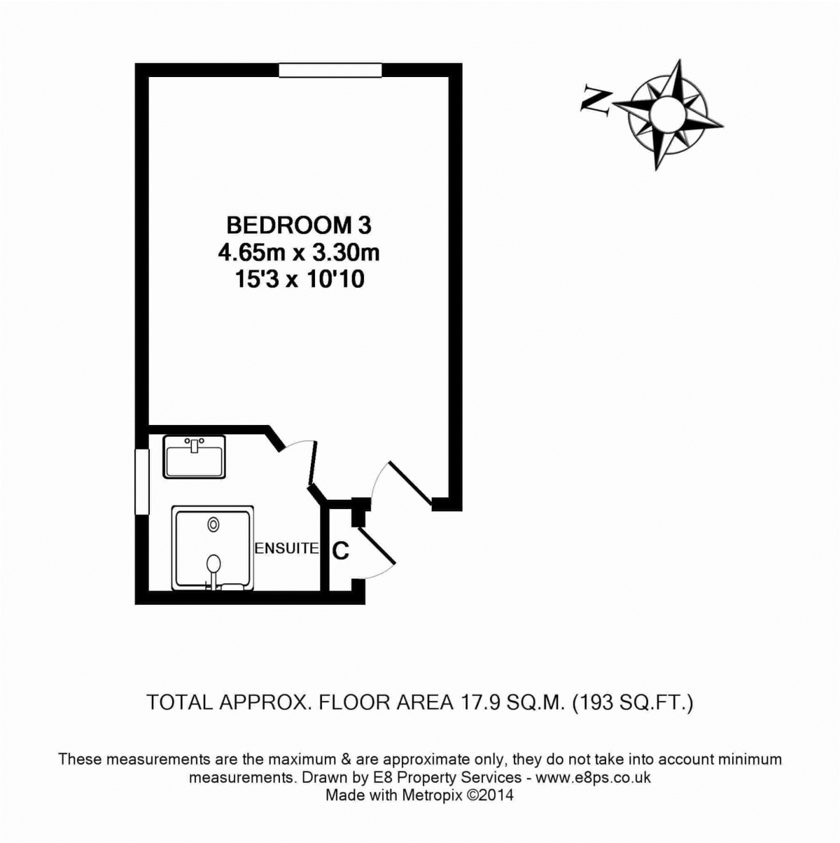Room 3, 310, Banbury Road, Oxford floorplan