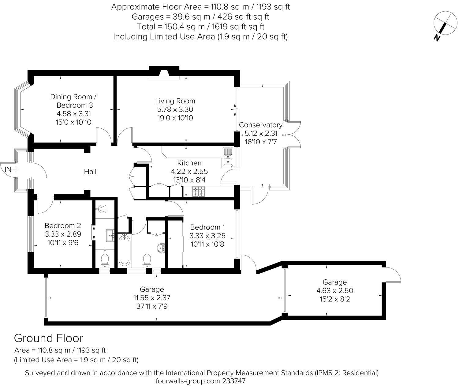 2 Bedrooms Detached bungalow for sale in Kenwood Drive, Mill End, Rickmansworth, Hertfordshire WD3