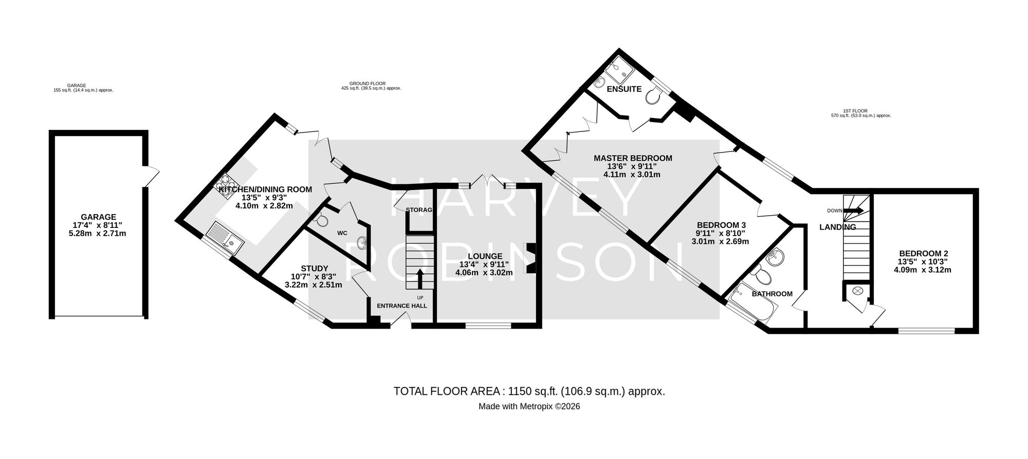 1 Meadow Rise, Huntingdon floorplan
