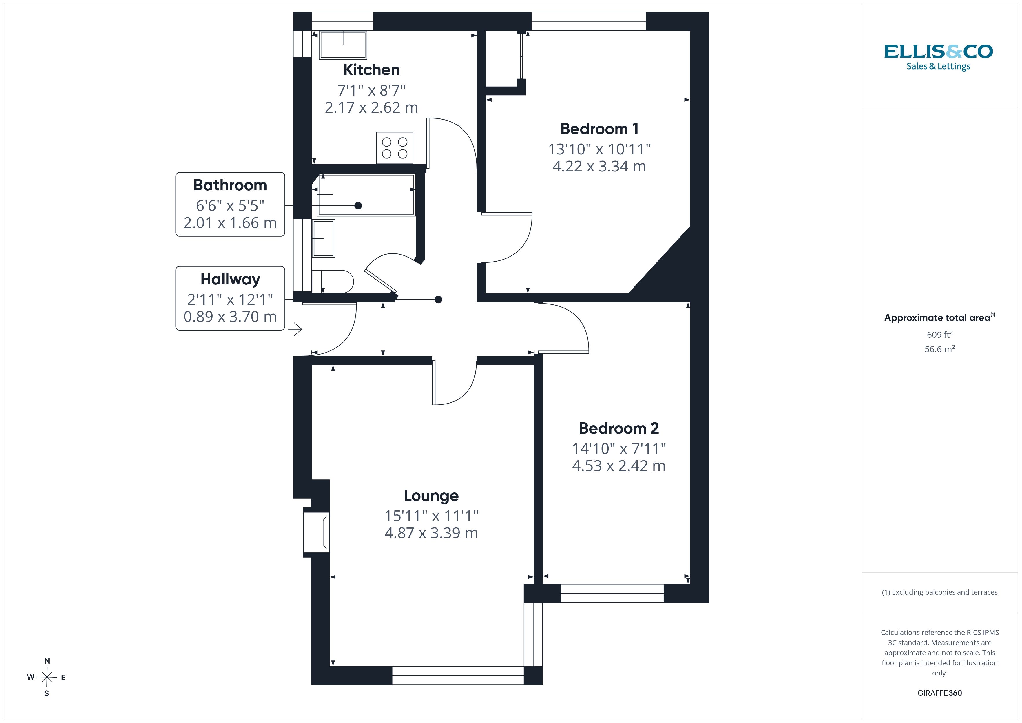Flat 23, Mountaire Court,, Highfield Avenue, London floorplan