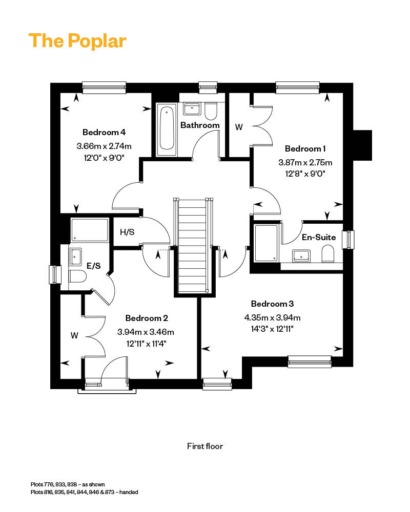Plot 873 The Poplar,, Kings Barton At Monarchs Mead, Winchester floorplan