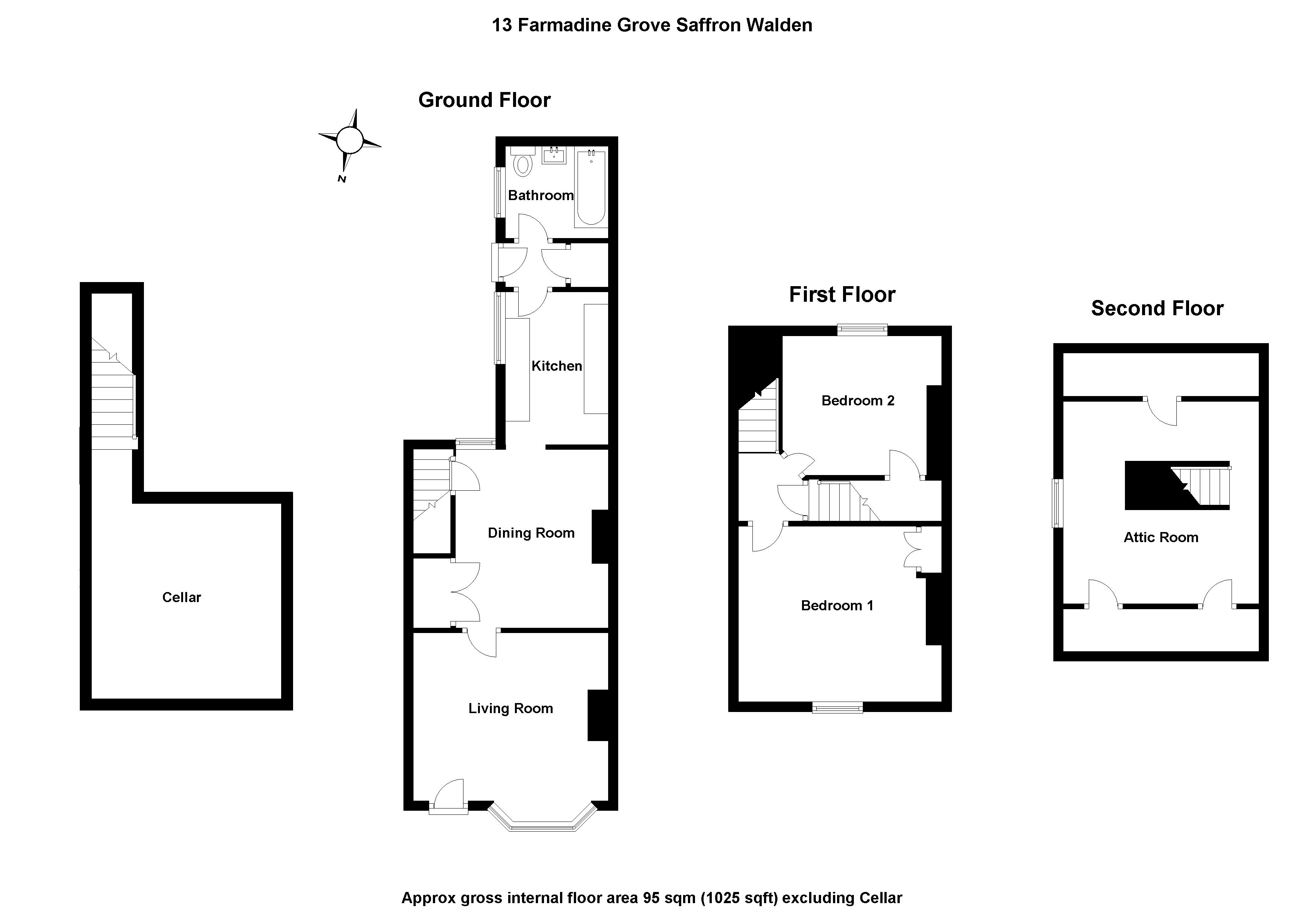 2 Bedrooms Semi-detached house for sale in Farmadine Grove, Saffron Walden, Essex CB11