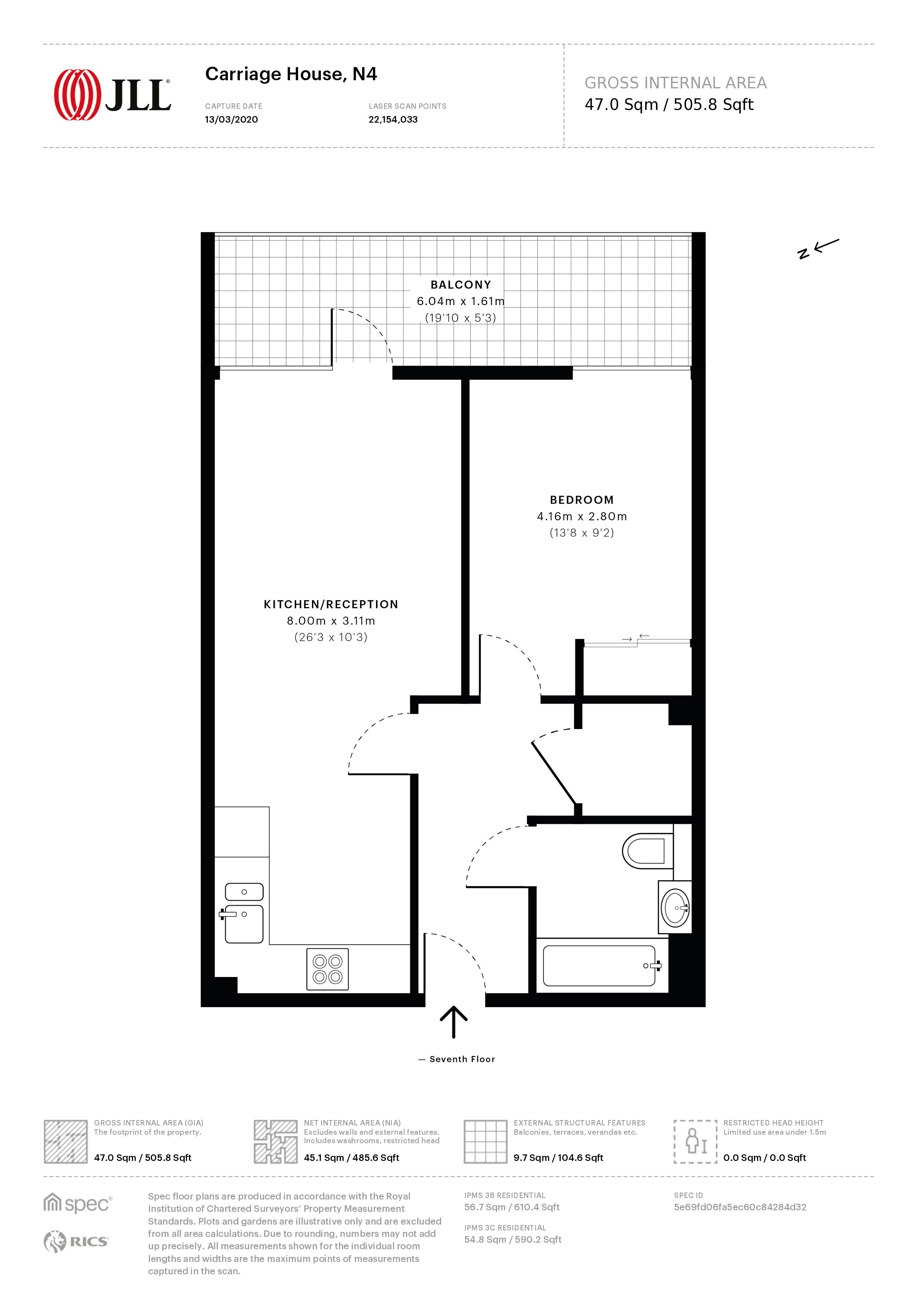 Apartment 81, Carriage House, 10, City North Place, London floorplan