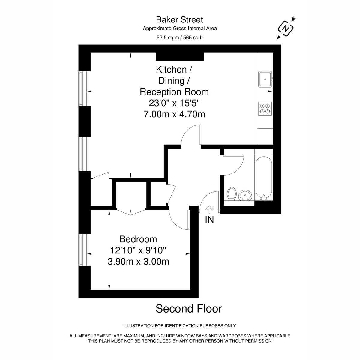 Flat 1, 71, Baker Street, London floorplan